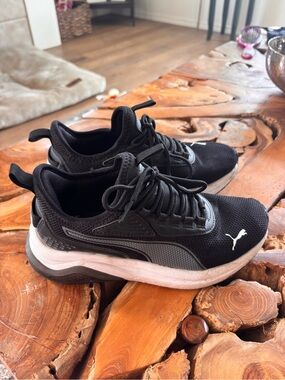 Puma Kids Black and White Athletic Sneakers